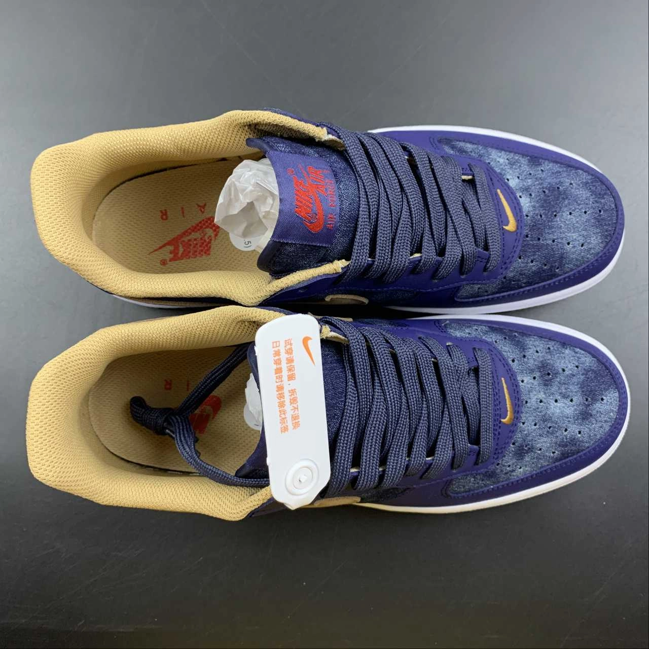 Season Flex Air Force 1 07 Low Denim Blue Brown White Gold DD1259-400