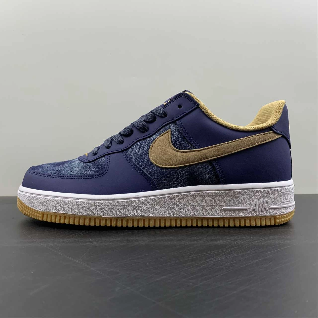 Air Force 1 07 Low Denim Blue Brown White Gold DD1259-400 Smart Footwear
