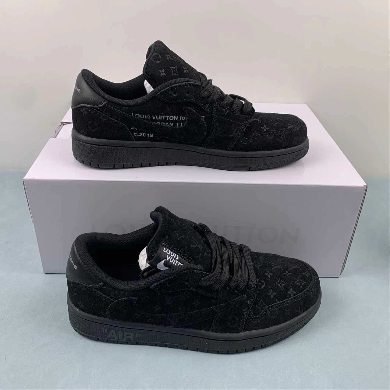 Off-White x Travis Scott x LV x Air Jordan 1 Low Black MS0232 Structured Shoe