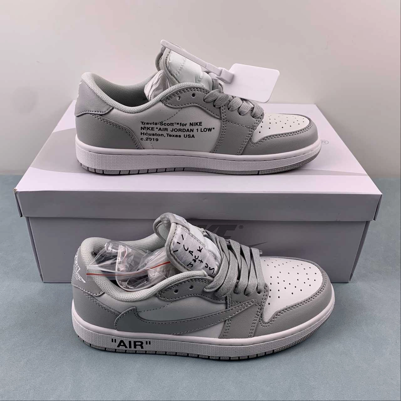 Carbon Fiber Reinforced Thermo Regulating Travis Scott x Air Jordan 1 Low OG SP White Gray DM7866-198