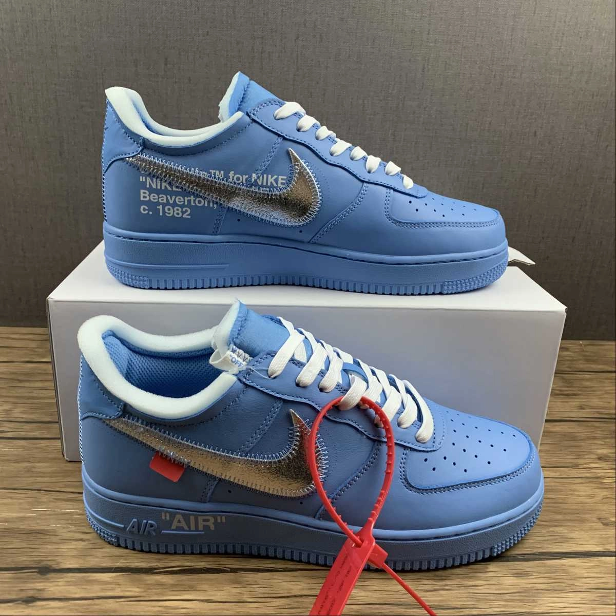 LeatherMaterial Air Force 1 07 OW VIRGIL University Blue CI1173-400