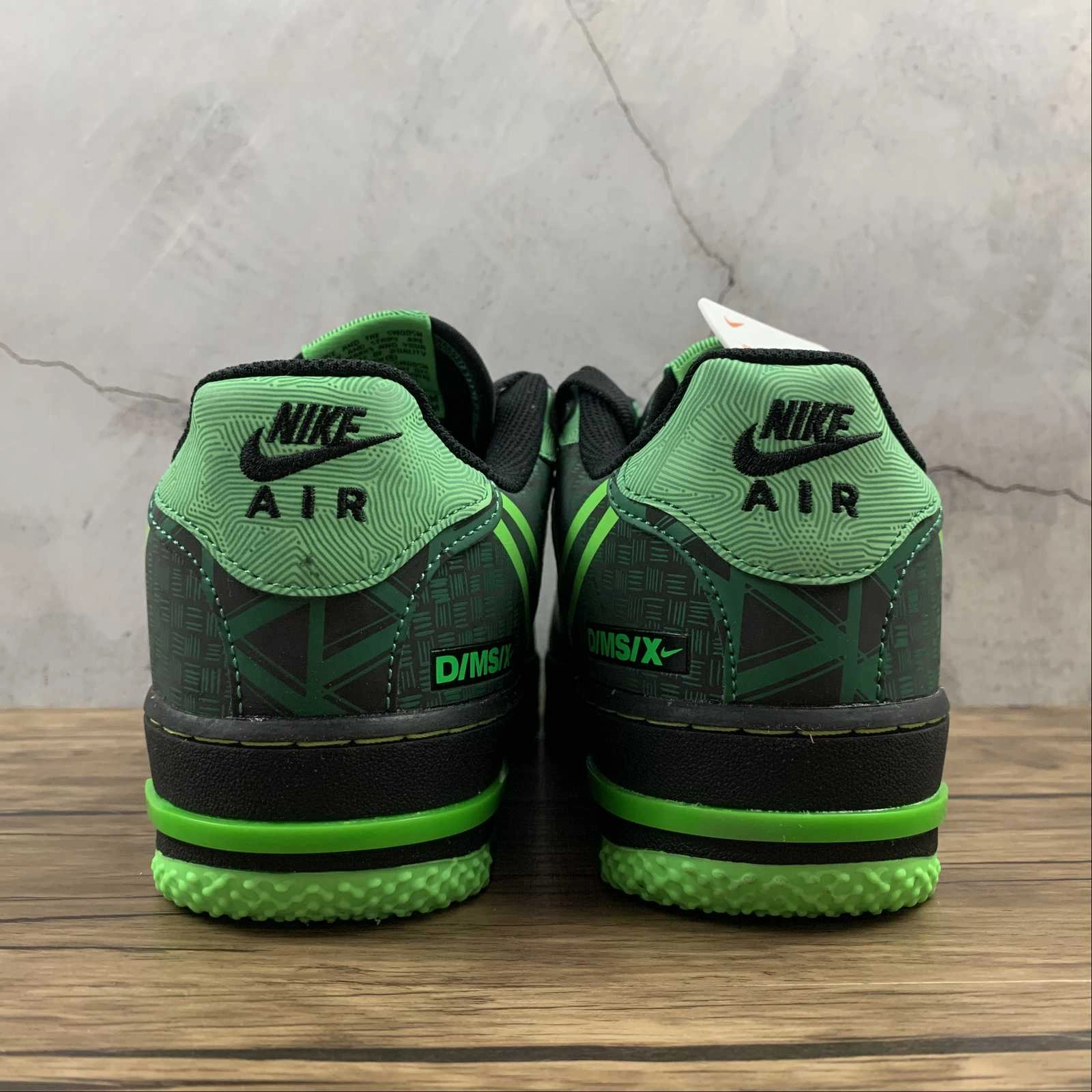 Shop Quick High Quality Leather Air Force 1 REACT QS Black Green Strike-Pine Green CW3918-001
