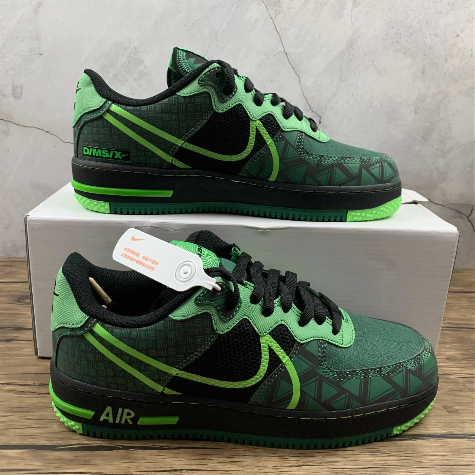 Family Hike Calm Hike Air Force 1 REACT QS Black Green Strike-Pine Green CW3918-001