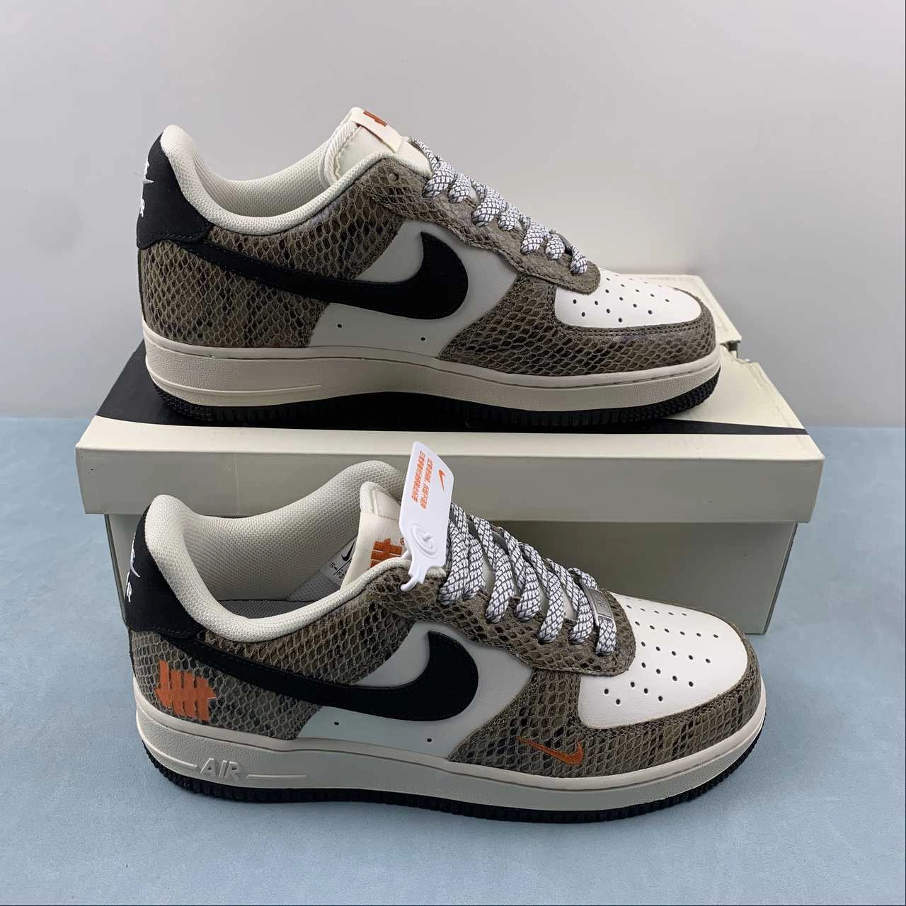 Undefeated x Air Force 1 Low White Black Brown BS9055-830 Practical Design Simple Build