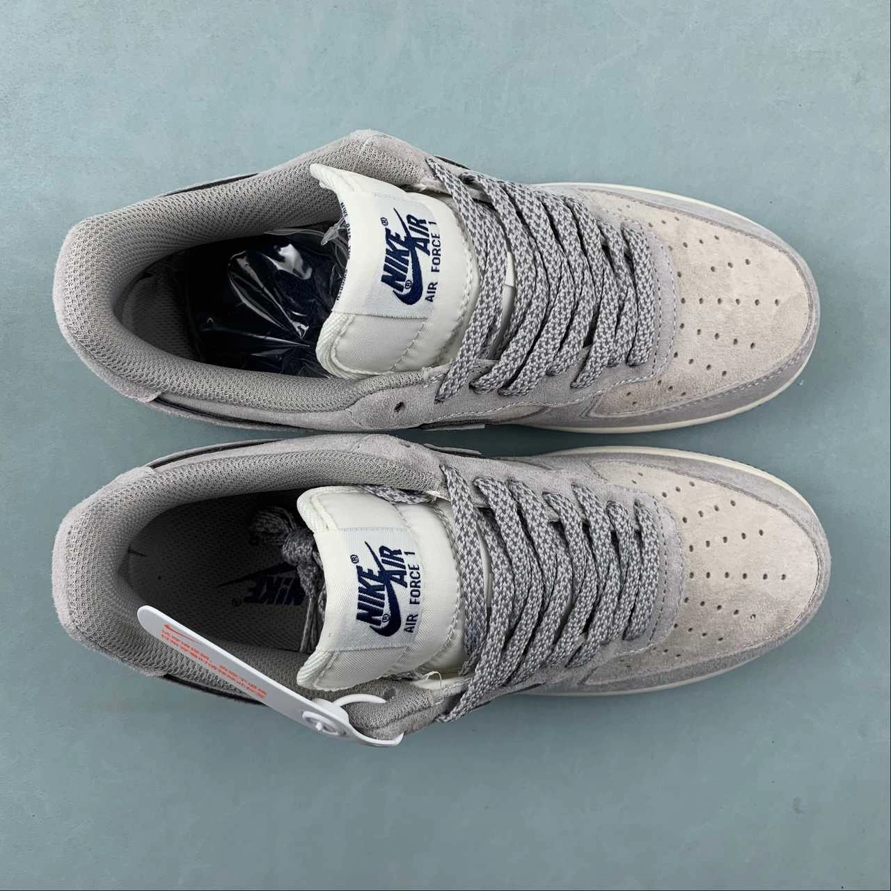 Seamless Finish The North Face x Air Force 1 07 Low Suede Gray Navy Blue HD9999-001