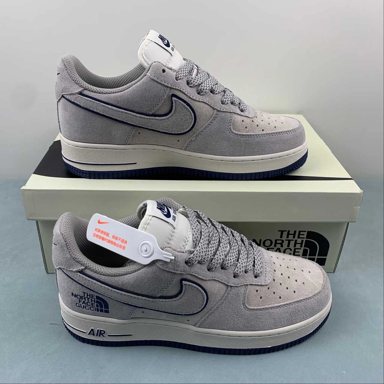 The North Face x Air Force 1 07 Low Suede Gray Navy Blue HD9999-001 play time Zip   Up