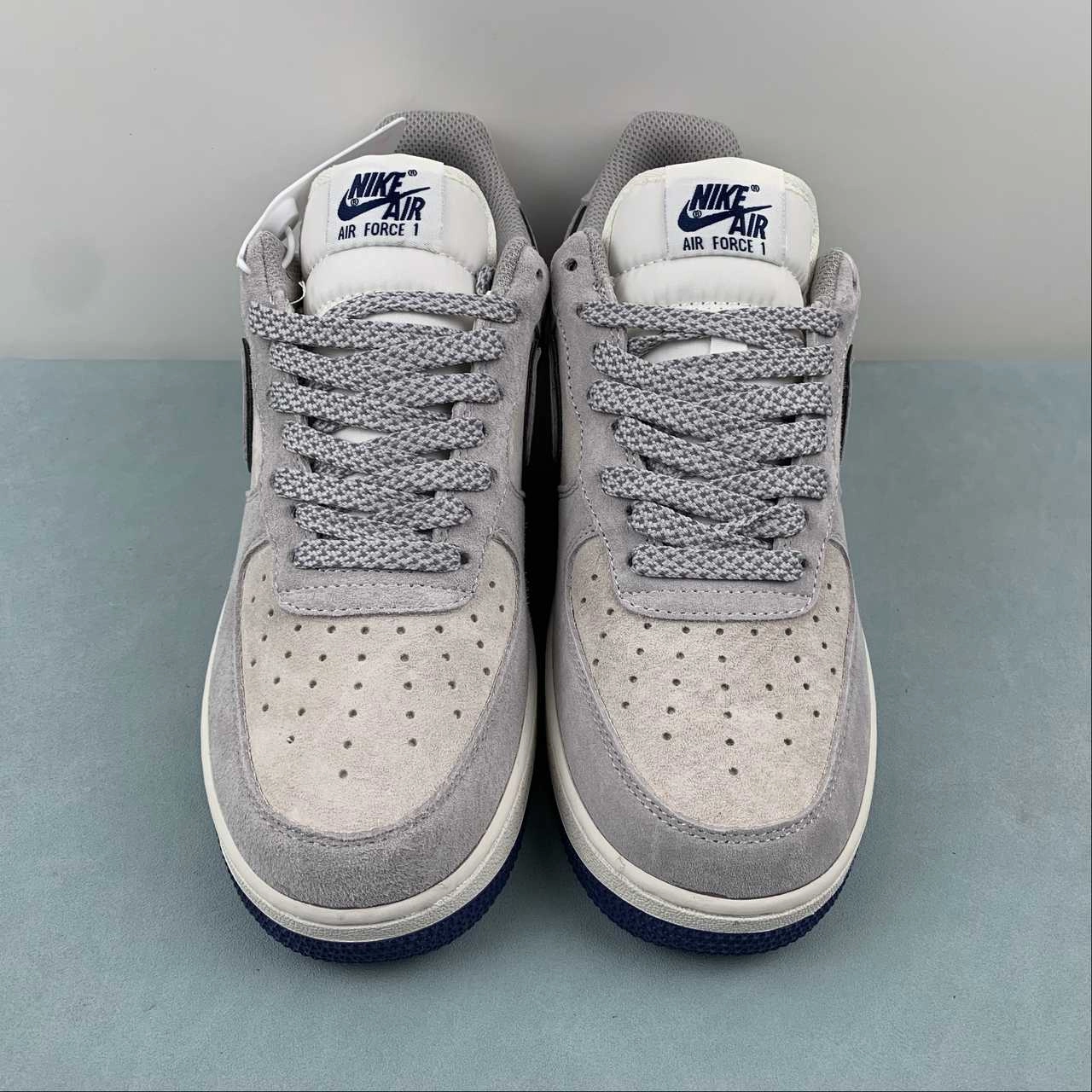 Strap The North Face x Air Force 1 07 Low Suede Gray Navy Blue HD9999-001
