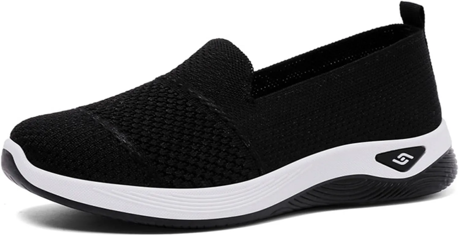 Orthopedic Shoes for Women Non-Slip Arch Support Slip on Shoes Go Walking Slip on Diabetic Foam Shoe Breathable Soft Comfort Wear Arch Support Sneakers Athletic Walking Sneaker