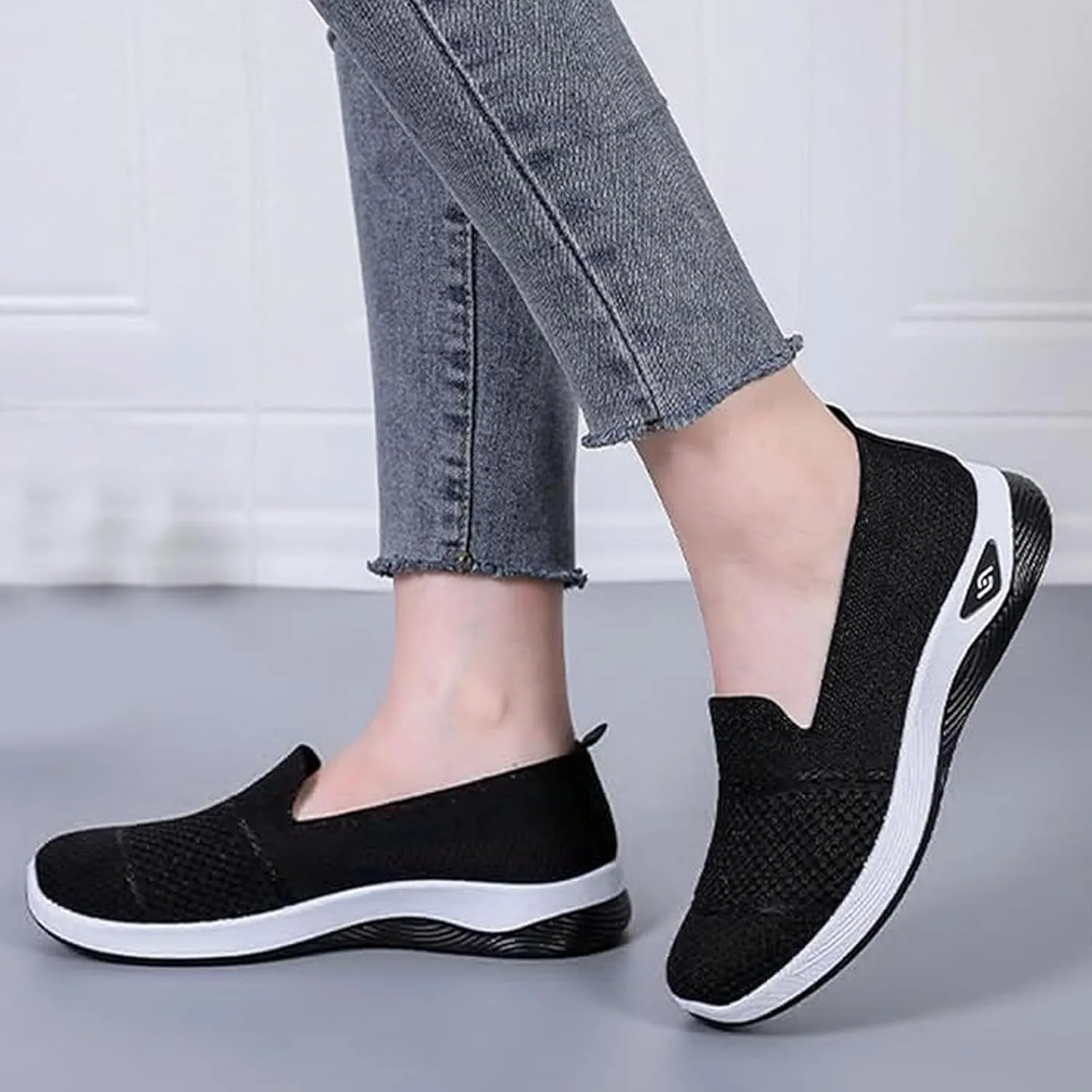 Orthopedic Shoes for Women Non-Slip Arch Support Slip on Shoes Go Walking Slip on Diabetic Foam Shoe Breathable Soft Comfort Wear Arch Support Sneakers Athletic Walking Sneaker