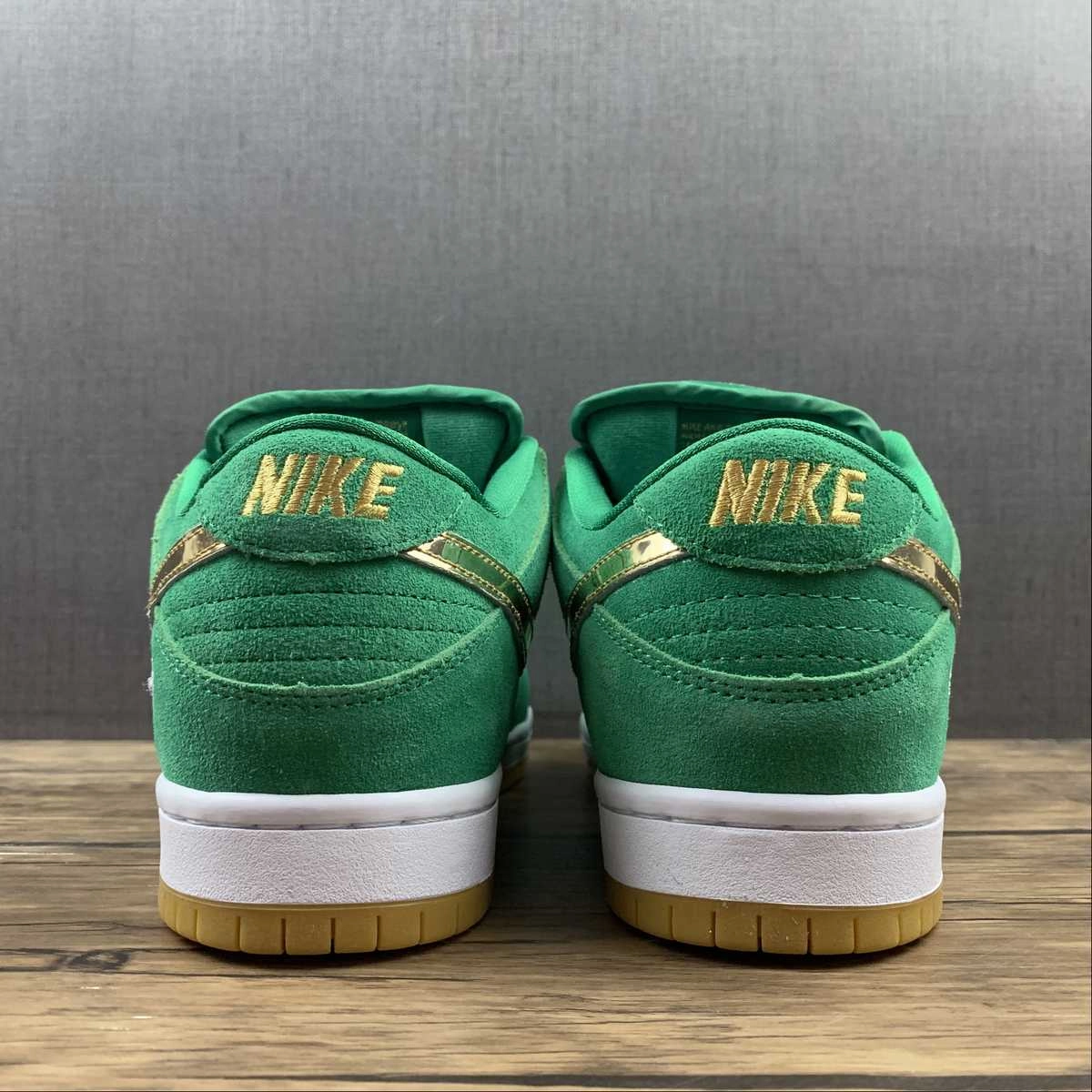SB Dunk Low PRO St Patricks Day Green Gold White BQ6817-303 TPU Midsole Traction Optimized Grip