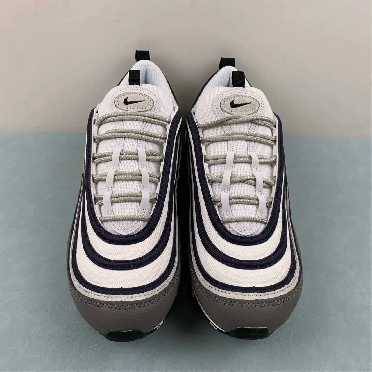 Air Max 97 Georgetown White Grey Navy DV7421-001 padded tongue shoes Recovery Walk