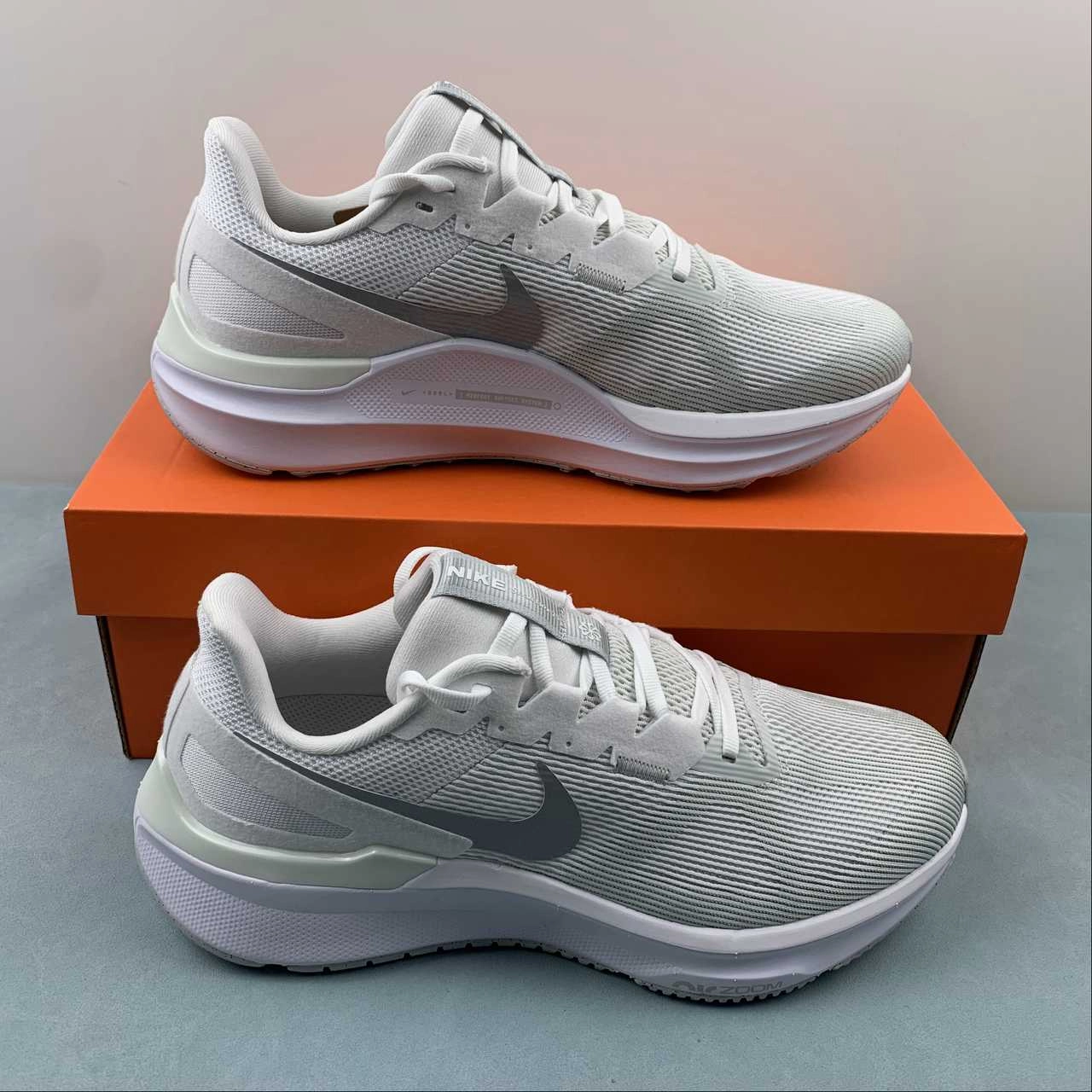 Air Zoom Structure 25 White Metallic Silver DJ7883-105 Support Core Anti corrosion