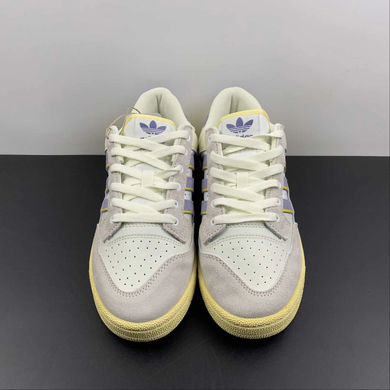 Adidas Centennial 85 Low Cream White Light Purple Gold ID1812 Stretch Workout running for social interaction