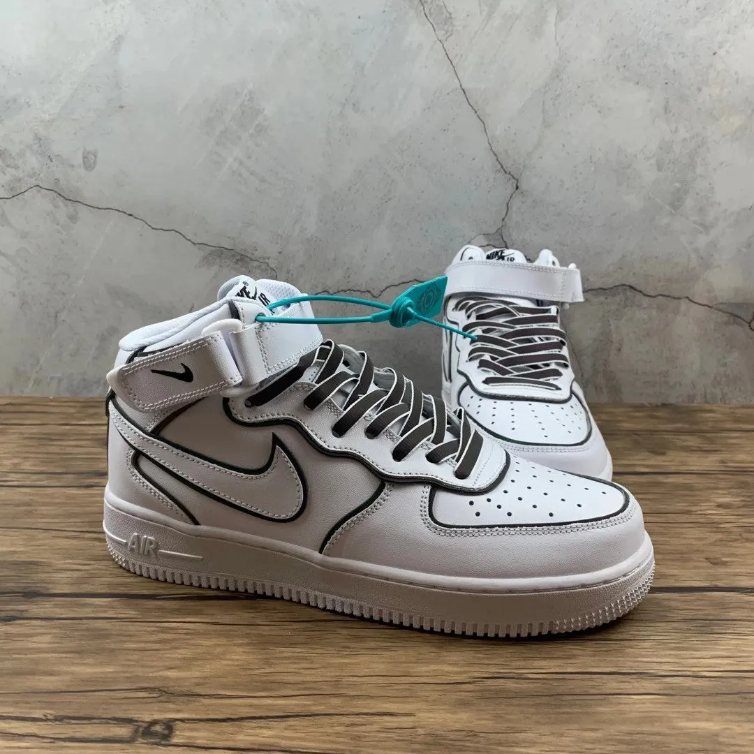 Trendy Look Air Force 1 07 Mid White Black Chameleon 368732 810