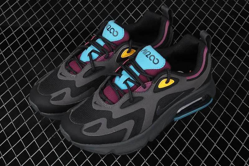 Air Max 200 Black Anthracite-Bordeaux AQ2568-001 modular shoes precise engineering