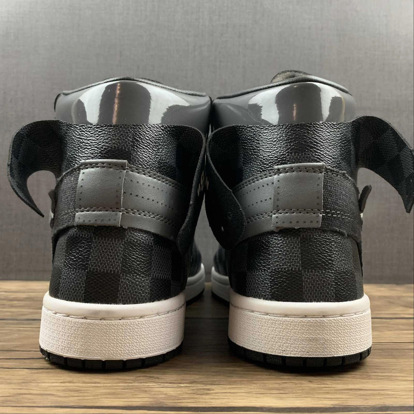 Chill Mode Grip tech Air Jordan 1 High OG SE NRG OW Louis Vuitton Black Steel Grey Grid