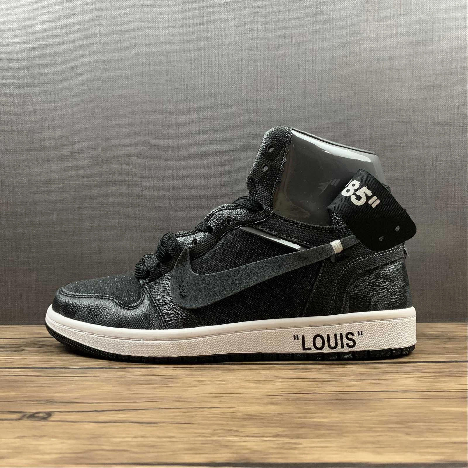 Air Jordan 1 High OG SE NRG OW Louis Vuitton Black Steel Grey Grid Outdoor Explorer