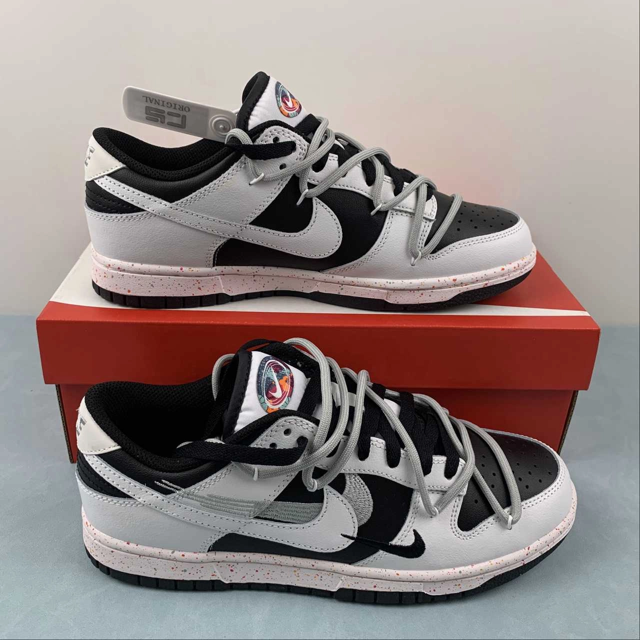 Crisp Detail Foot Fresh SB Dunk Low White Black Grey Multi Color FD4623-139