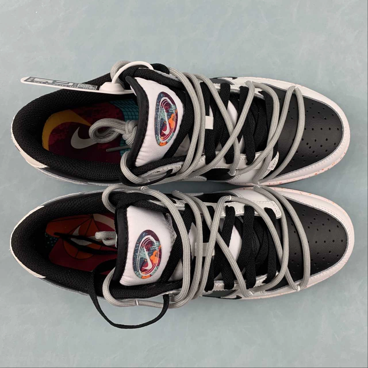 SB Dunk Low White Black Grey Multi Color FD4623-139 Quick Form