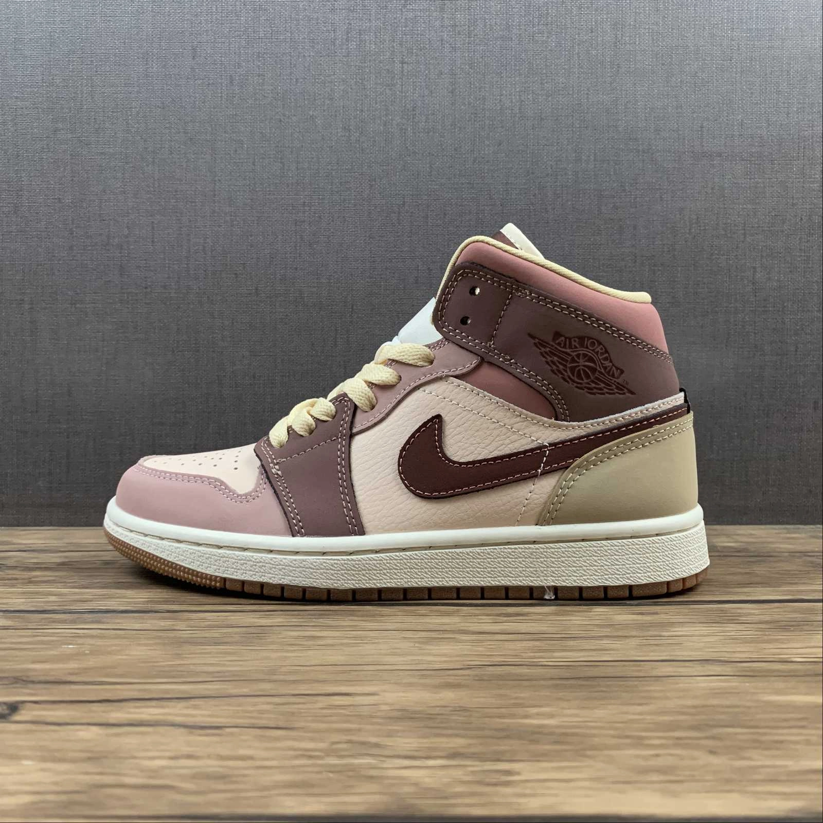 Stitchless Construction Custom Style Air Jordan 1 Mid SE Barely Orange Dark Pony (2021) DO7440-821