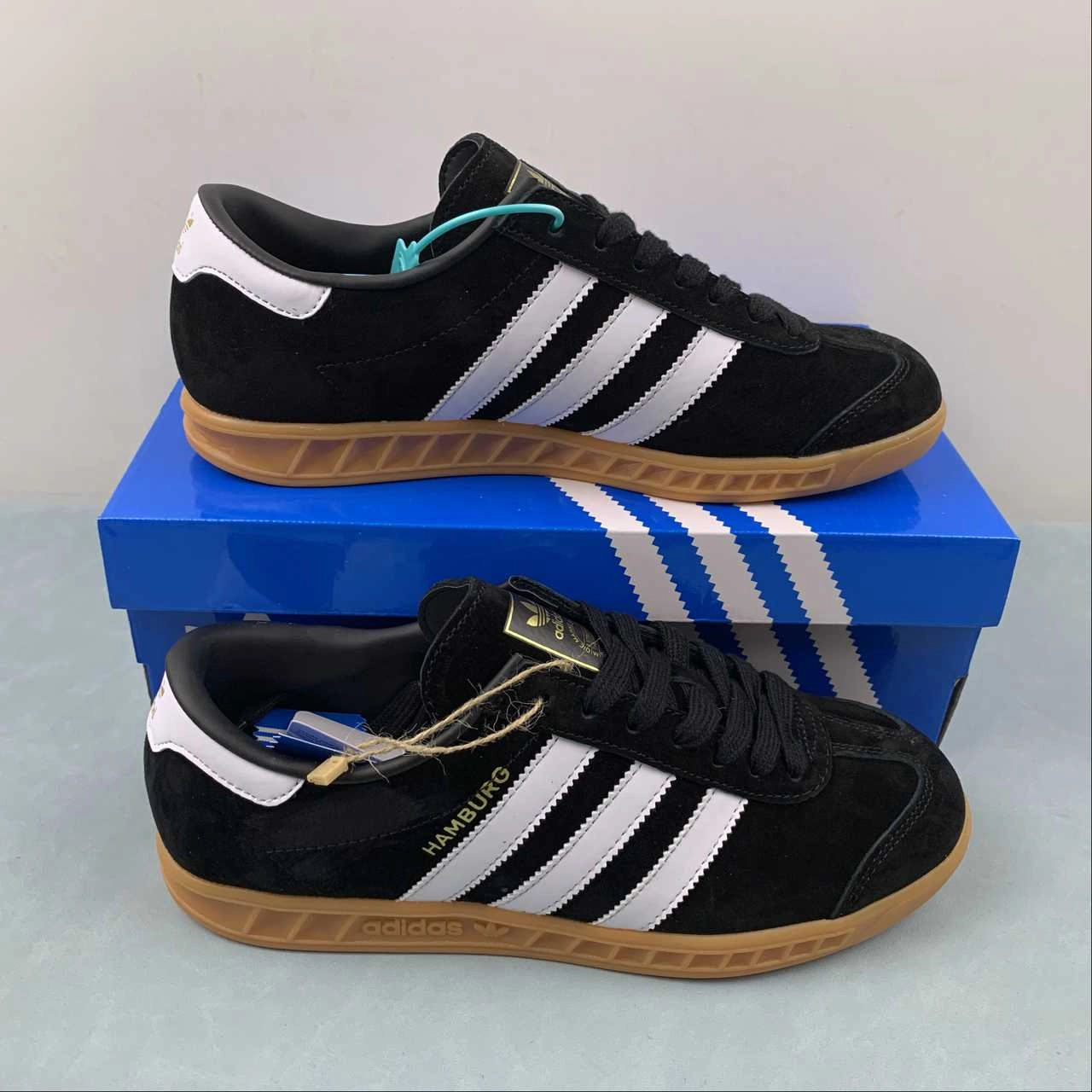 Adidas Hamburg Black White Brown S76696 Breathable Shoes