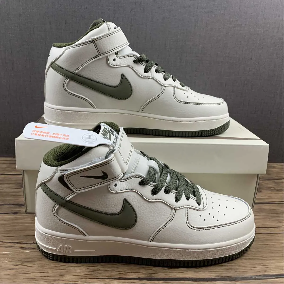 Air Force 1 07 Mid SU19 White Army Green RD6698-123 Urban Edge Leaf Walk