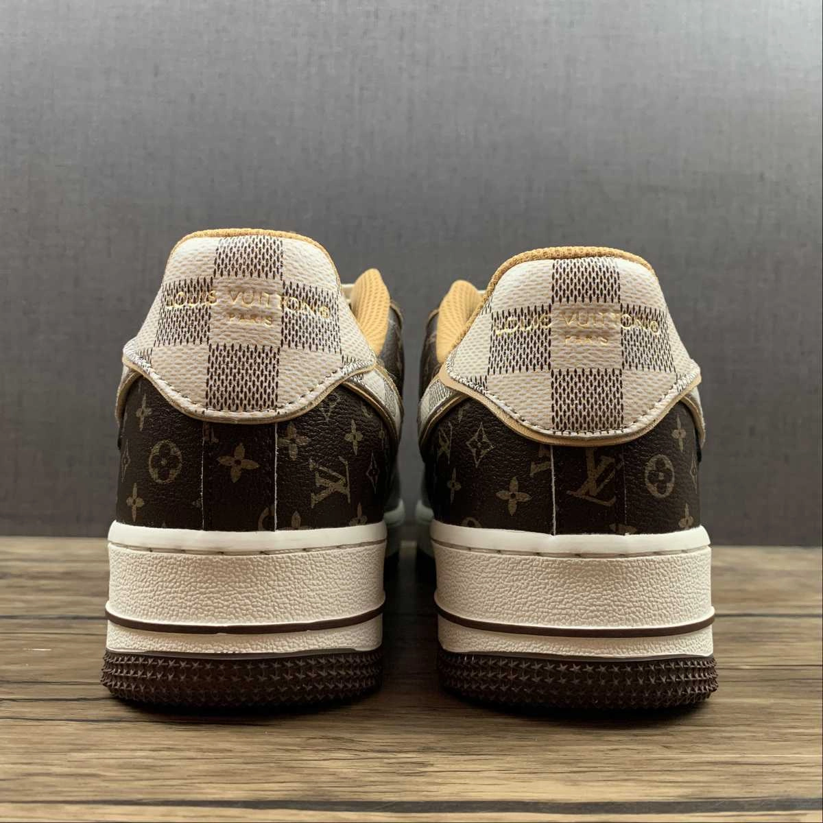 Buckle Strap Slide Step LV x Air Force 1 07 Low Damier Azur Brown LV Monogram 8A8PYL-101