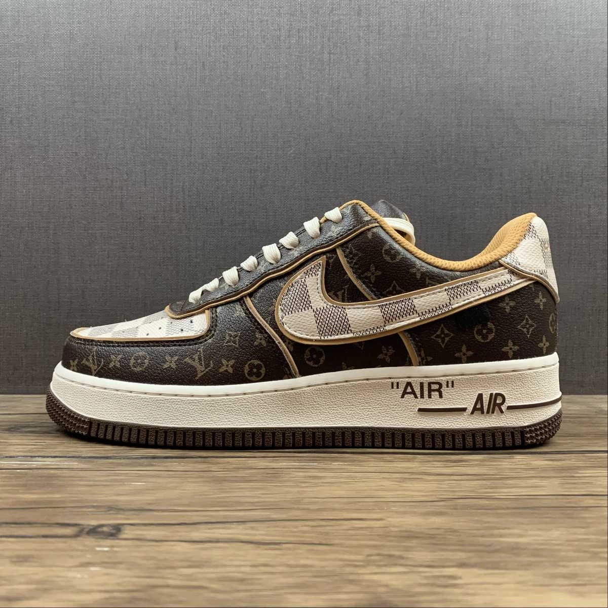 LV x Air Force 1 07 Low Damier Azur Brown LV Monogram 8A8PYL-101 Cloud Feel Light Stride