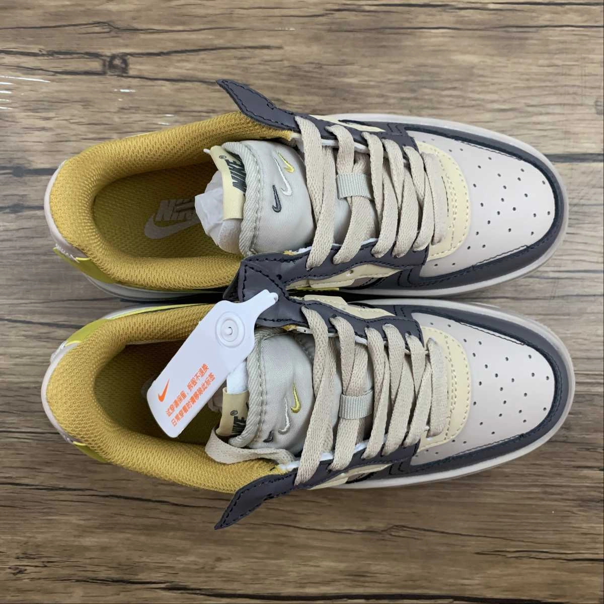 Air Force 1 FONTANKA Dark Grey Yellow CW6688-602 Green Leaf Sleek Frame