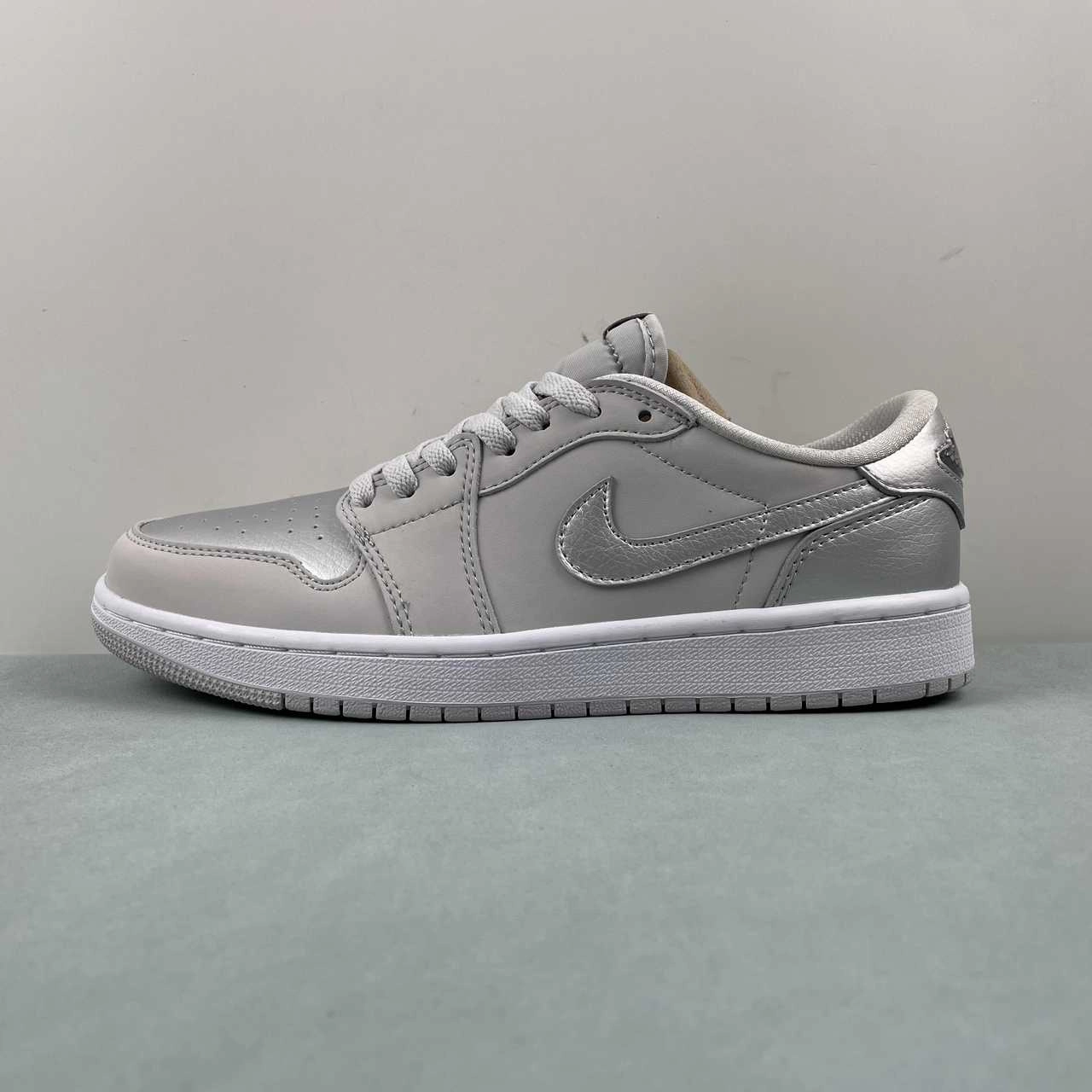 Air Jordan 1 Low OG Metallic Silver Neutral Grey White CZ0790-002 Signature grip Adaptive Cushioning System
