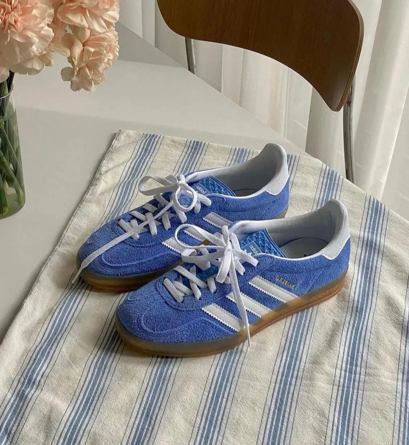 Adidas Gazelle Indoor Blue Fusion gum Karma Sneaks