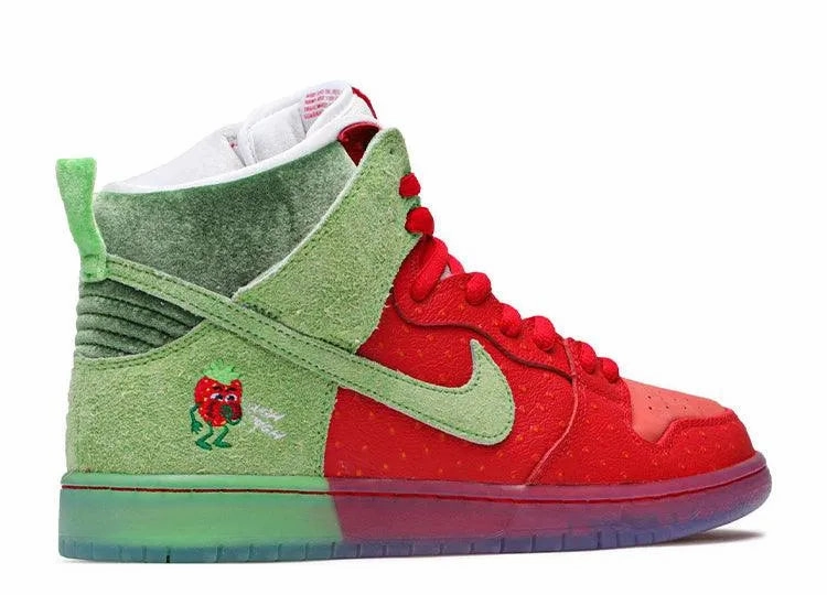 Nike SB Dunk High Strawberry Lace Free Fastenings Carbon Fiber Reinforced