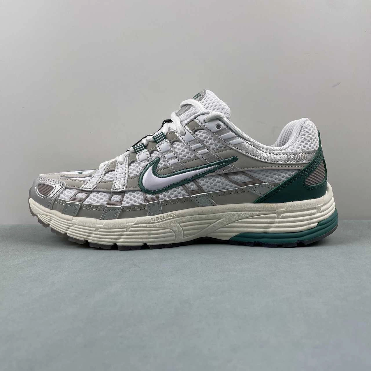 Stable platform Balance Focus Nike P-6000 Premium Light Bone Bicoastal Green Metallic Silver HF4308-072