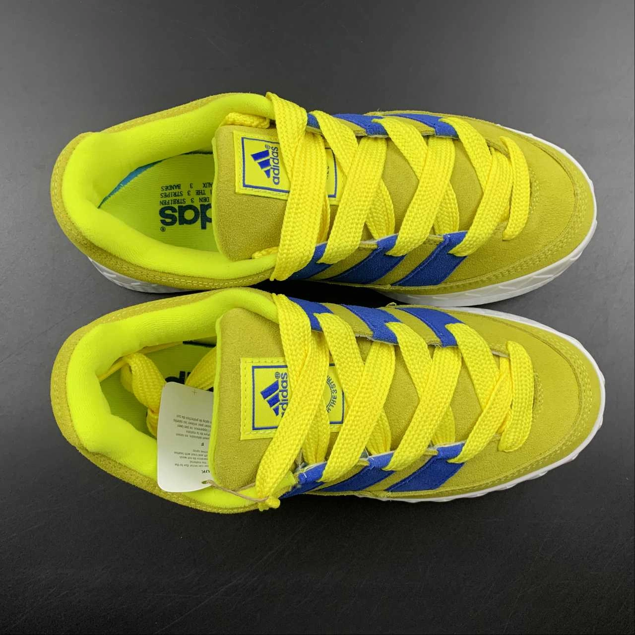 arch - hugging shoes bright - colors - visibility shoes Adidas Adimatic Jamal Smith Yellow Blue White GY2090