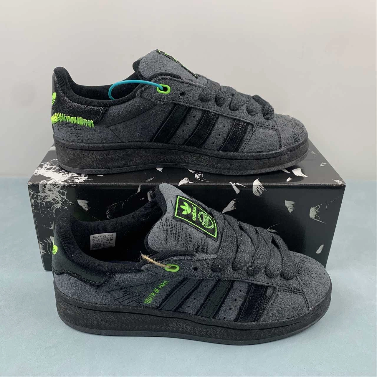 Youth of Paris x Adidas Campus 00s Carbon Solar Green Core Black IE8349 Easy Clean Smooth Touch