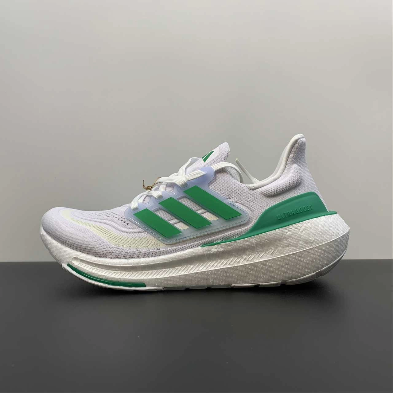 Adidas Ultraboost Light White Tint Court Green Blue Dawn HQ6350 running in hot weather shoes running on uneven ground shoes