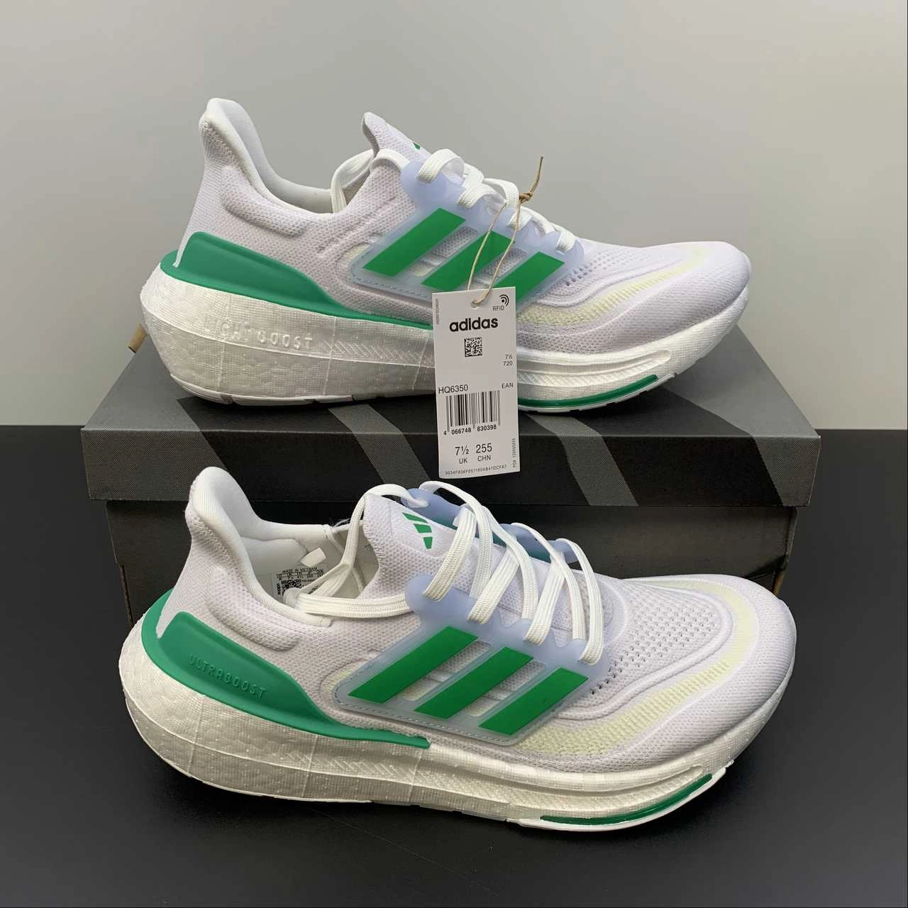 Adidas Ultraboost Light White Tint Court Green Blue Dawn HQ6350 racing running shoes