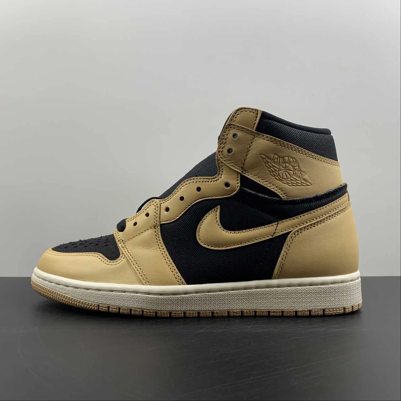 Comfort Panel Air Jordan 1 Retro High OG Heirloom Vachetta Tan-Black-Sail 555088-202