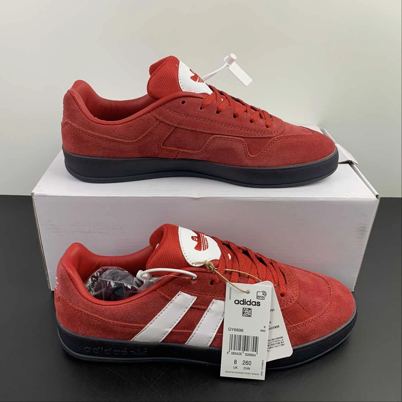 Adidas Aloha Super x Mark Gonzales Scarlet Cloud White GY6896 running in a glass bridge area shoes