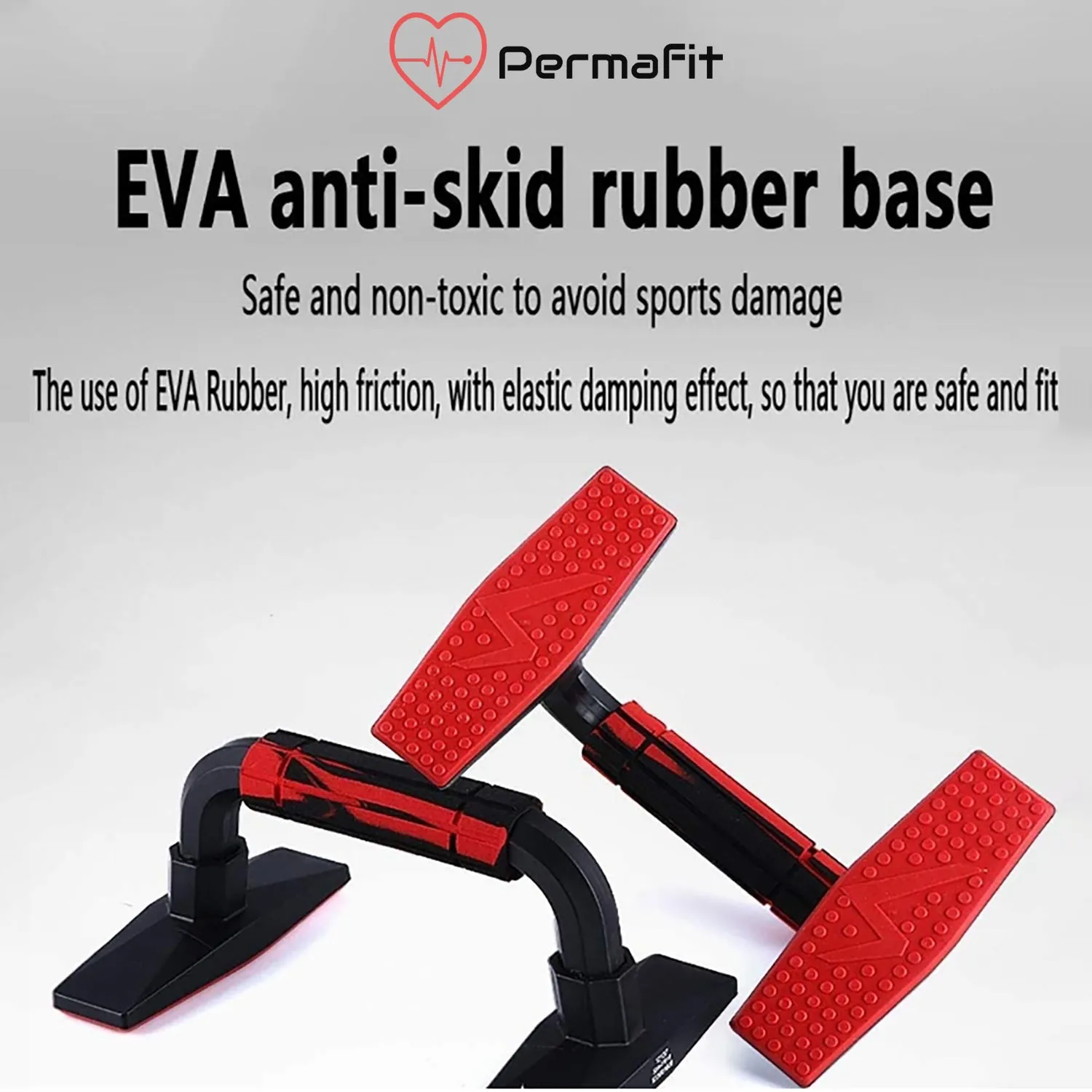Permafit Push Up Bars Strength Training Stand Support Handle Exercise Non Slip