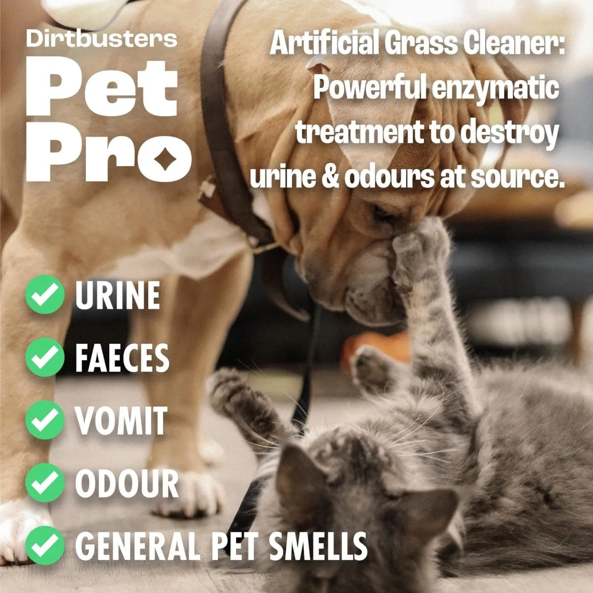 Pet Pro Artificial Grass Cleaner For Dogs & Cats, 3-in-1 Clean, Remove Stains, Urine & Deodorise With Reactivating Odour Eliminator (5L)