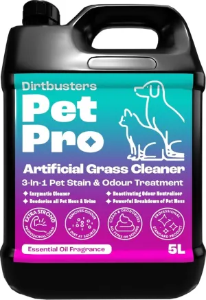 Pet Pro Artificial Grass Cleaner For Dogs & Cats, 3-in-1 Clean, Remove Stains, Urine & Deodorise With Reactivating Odour Eliminator (5L)