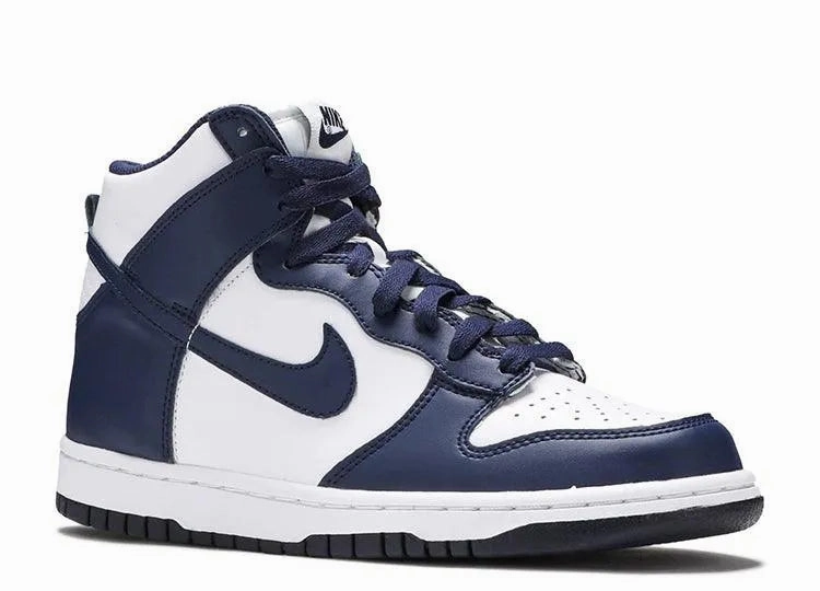 Nike Dunk High Championship Navy (GS) Wide base stability Stable Heel Counter