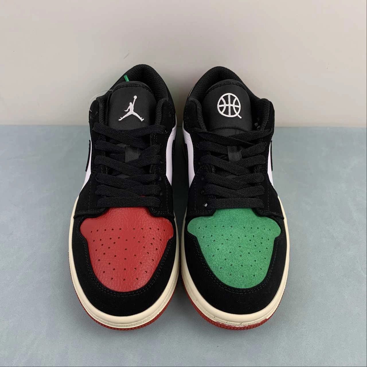 Minimalist Style Comfort Linings Air Jordan 1 Low Quai 54 White Black Scenery Green University Red FQ6703-100