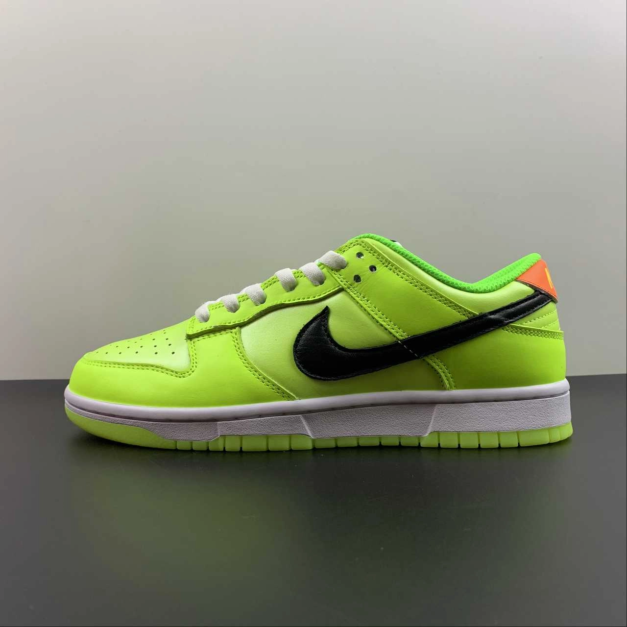 CushionedInsole SB Dunk Low Glow in the Dark Venom Green Black Glow FJ4610-702