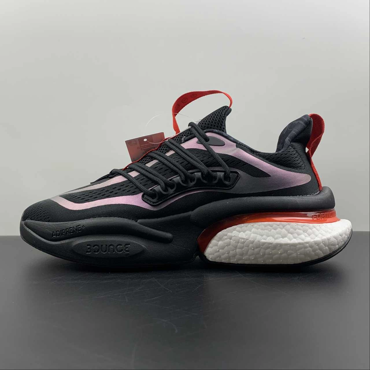stable - sole - feature shoes Adidas Alphaboost V1 Core Black Solar Red Better Scarlet IE4218