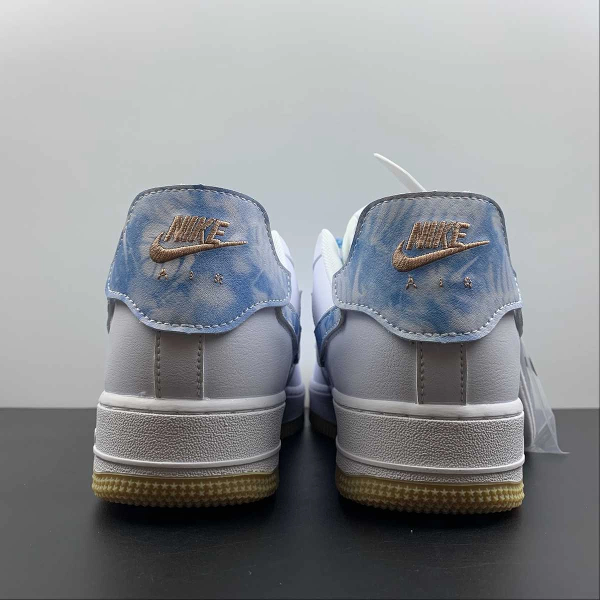 Air Force 1 07 LV8 White Blue DM1020-100 Ventilated Mesh Pointed Toe