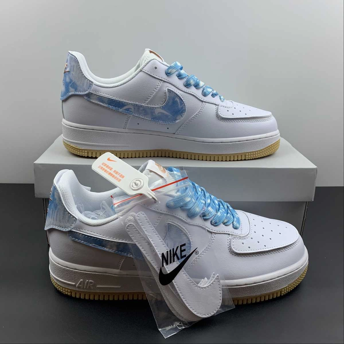 Air Force 1 07 LV8 White Blue DM1020-100 Bare Feel