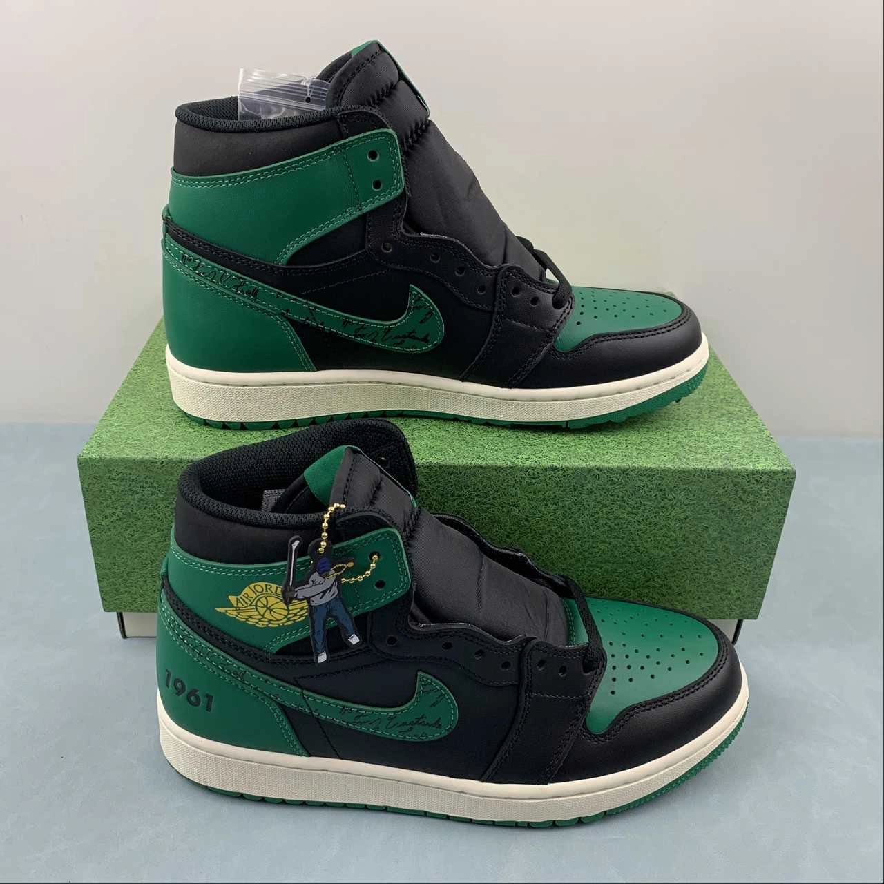 Thermo Regulating Fabric Air Jordan 1 High Golf 1961 x Eastside Golf Black Malachite Metallic Gold FJ0849-001