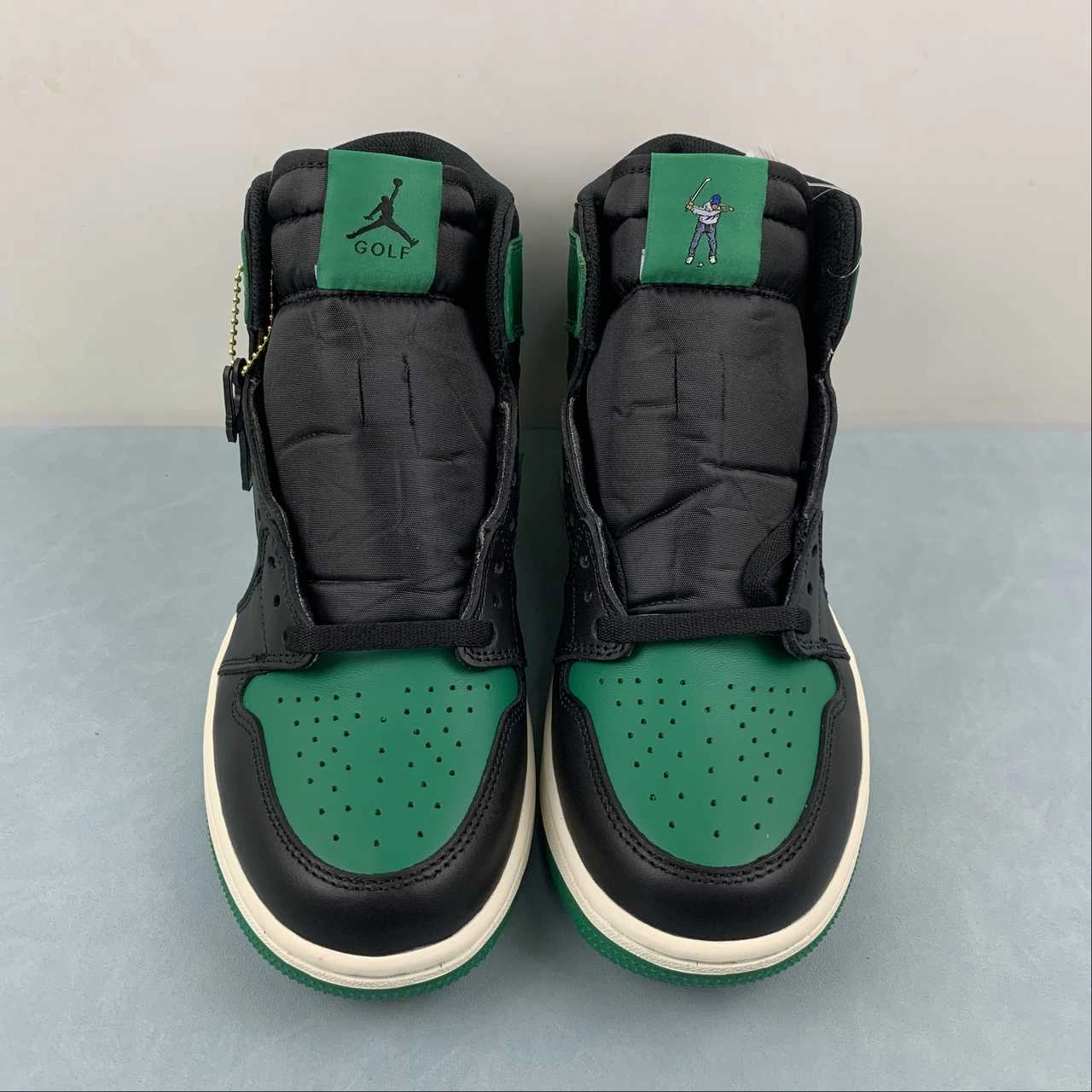 Mid   Top Eco Choice Air Jordan 1 High Golf 1961 x Eastside Golf Black Malachite Metallic Gold FJ0849-001